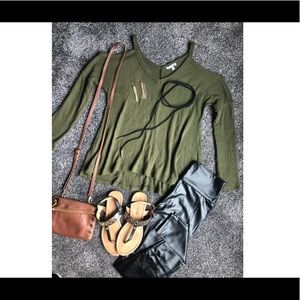 Olive Cold Shoulder Top